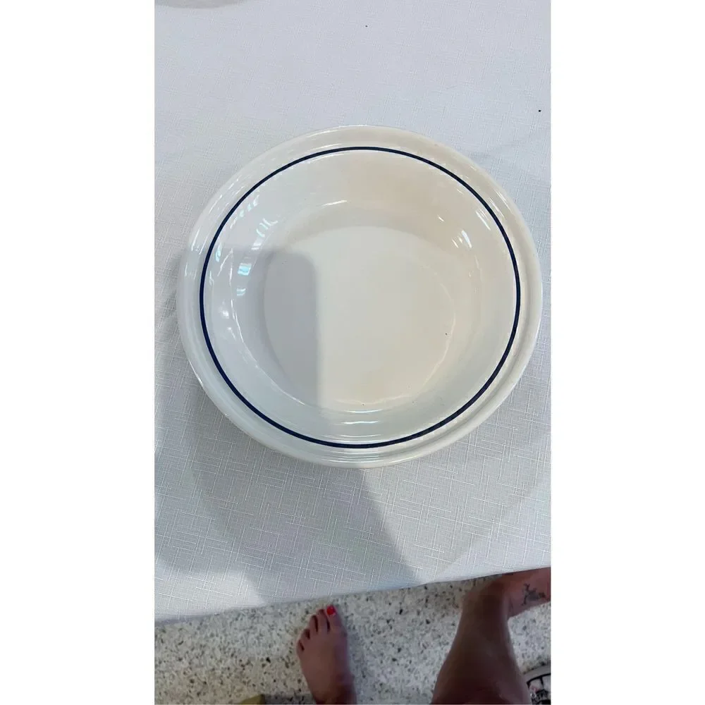 Longaberger Pottery 10-inch Woven Traditions Classic Blue Pie Baking Plate